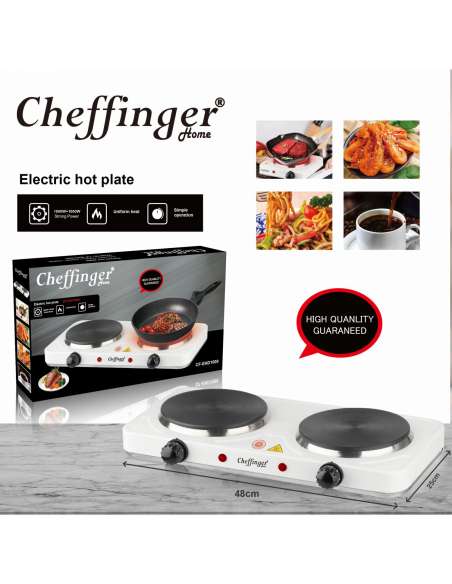 Cheffinger CF-EHD1000  Plaque chauffante électrique 1000W Double