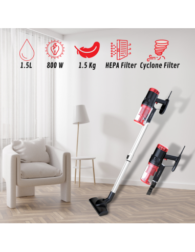 Just Perfecto JL-18  Aspirateur-balai 3-en-1 rouge 800W