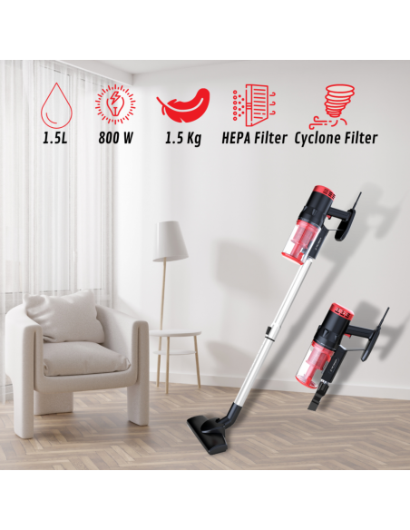 Just Perfecto JL-18  Aspirateur-balai 3-en-1 rouge 800W