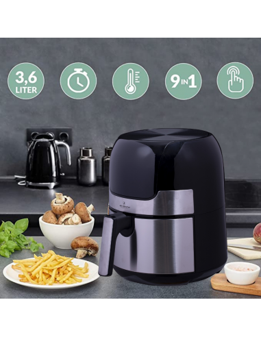 Just Perfecto JL-23 1400W Ecran tactile LED Friteuse à air chaud avec plaque grill S/S 3.5L