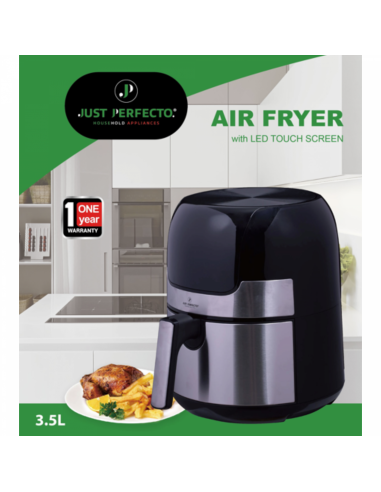 Just Perfecto JL-23 1400W Ecran tactile LED Friteuse à air chaud avec plaque grill S/S 3.5L