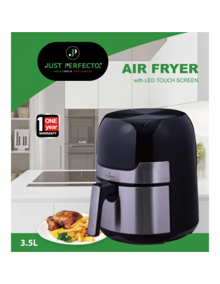 Just Perfecto JL-23 1400W Ecran tactile LED Friteuse à air chaud avec plaque grill S/S 3.5L