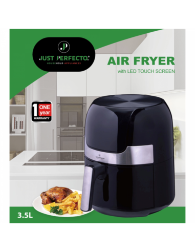 Just Perfecto JL-22  Friteuse à air chaud de 1400W avec écran tactile LED et plaque de gril 3.5L