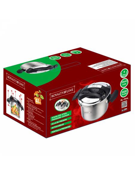 Royalty Line RL-PS4L  Autocuiseur en acier inoxydable de 4 litres