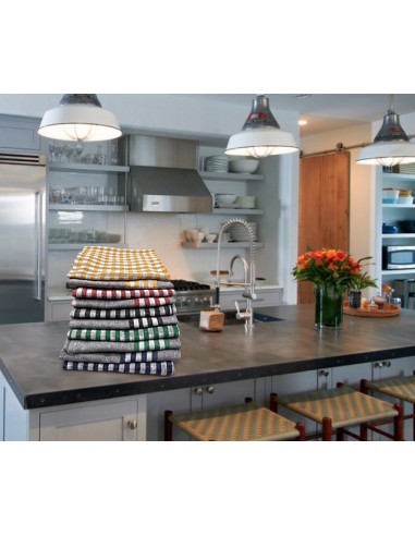 Cenocco CC-9069 Set d'essuie-tout en coton gris à rayures vintage 10 pièces 50x70cm