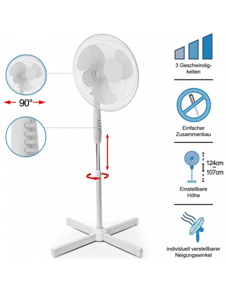 Ito WLSF-4043 Ventilateur oscillant sur pied de 40 cm