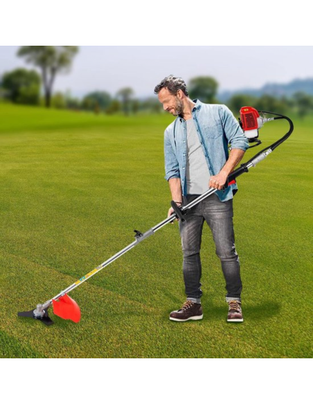 Powertech RL-PT580 Débroussailleuse taille-haie et scie à chaîne professionnelle 8en1