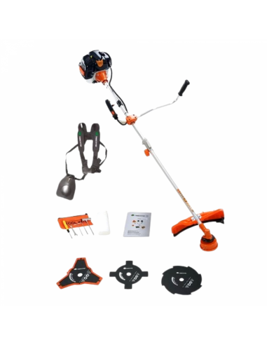 Powertech RL-PT580 Débroussailleuse taille-haie et scie à chaîne professionnelle 8en1