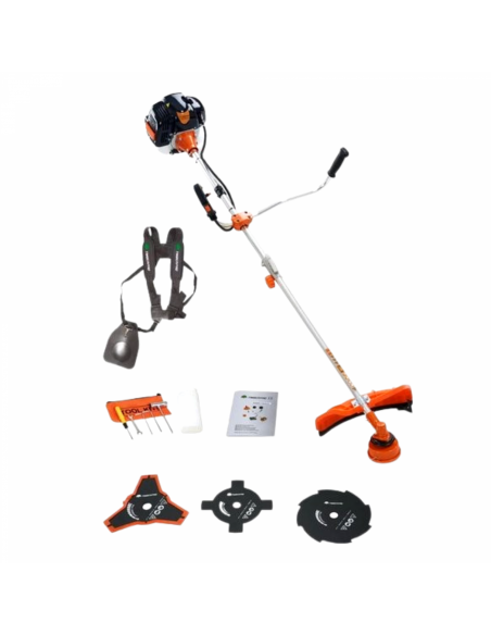 Powertech RL-PT580 Débroussailleuse taille-haie et scie à chaîne professionnelle 8en1