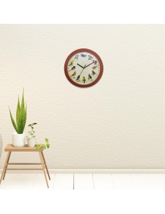 Herzberg HG-03701 Horloge chant d'oiseau japonais Bois 2