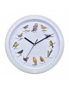 Herzberg HG-03725 Horloge européenne de chant d'oiseau Blanc