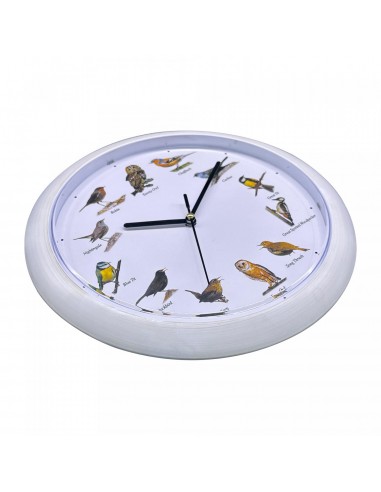 Herzberg HG-03725 Horloge européenne de chant d'oiseau Blanc