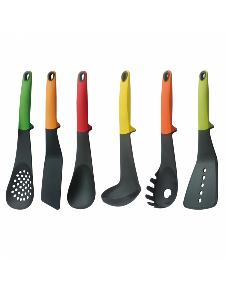 Cheffinger CF-UT01 Set d'ustensiles 6 pièces avec support rotatif Coloré