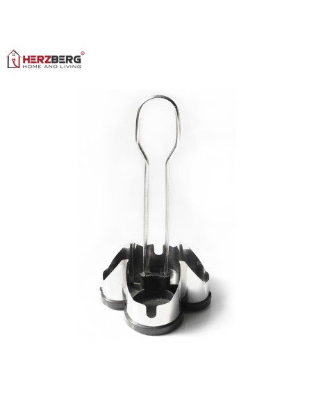 Herzberg Support à épices en acier inoxydable avec 4 bocaux en verre