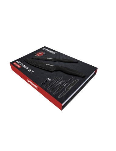 Herzberg Ensemble de couteaux enduits de marbre 5 pièces Marbre noir